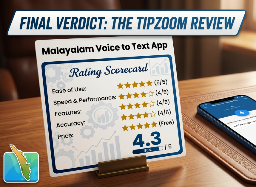 Final Verdict of Tipzoom for Malayalam Voice to text app